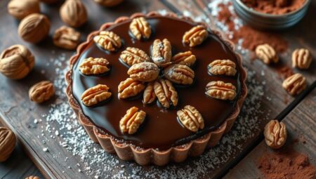 Çikolatalı Parlak Cevizli Tart Tarifi