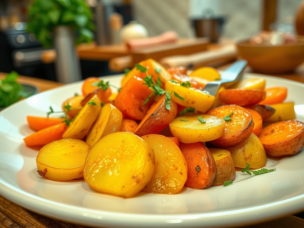 Fırında Patates ve Havuç Dilimleri: Renkli ve Lezzetli Bir Başlangıç!