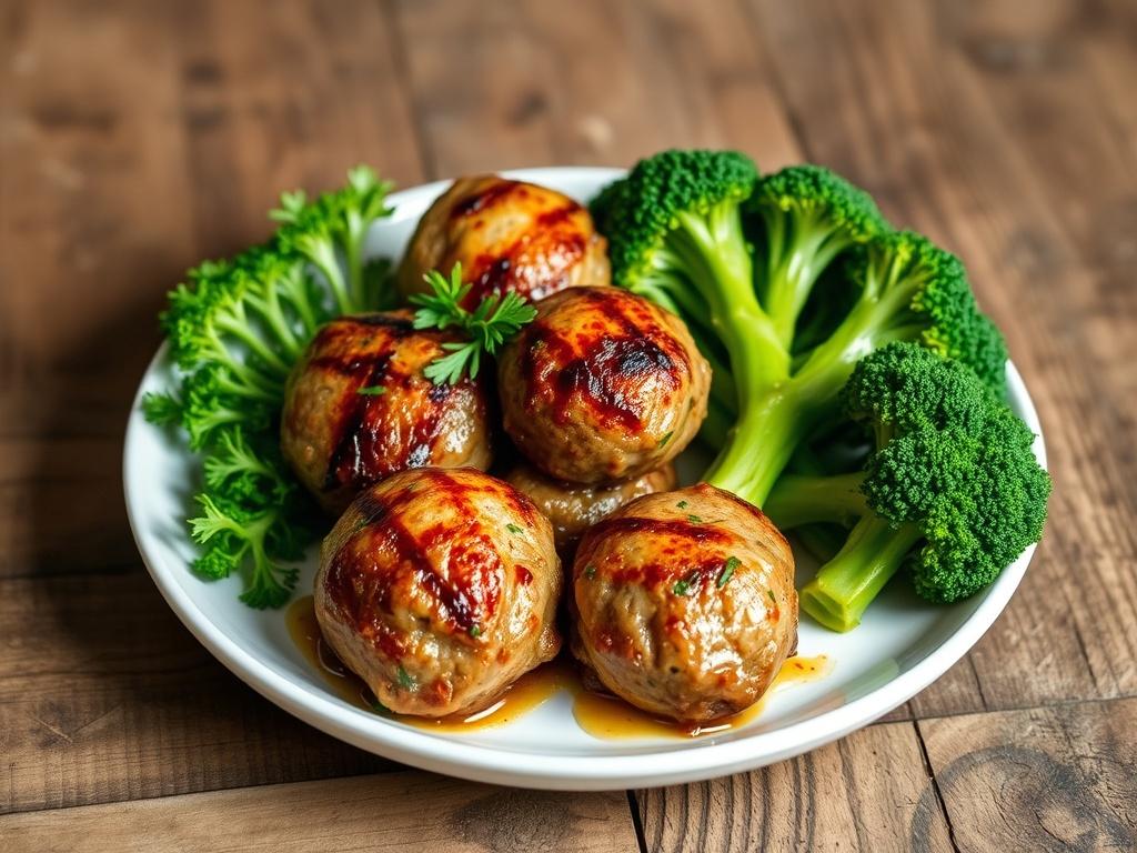 izgara kofte ve buharda brokoli