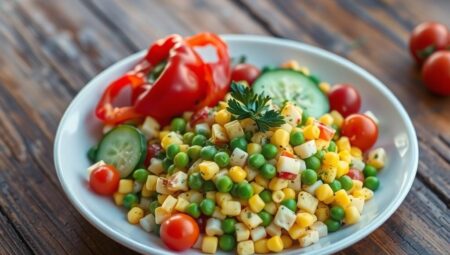 Mısır ve Bezelyeli Sebze Salatası Tarifi